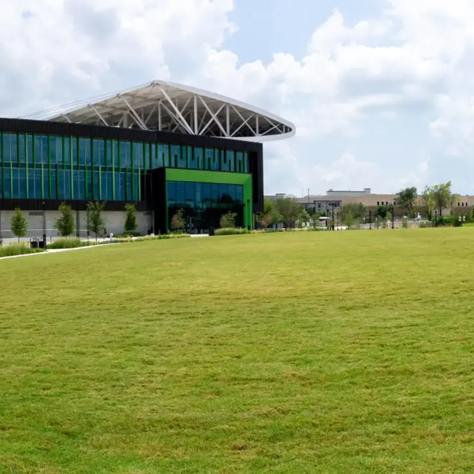 Panoramic Shot of the Stadium and Grasspave2 installation.